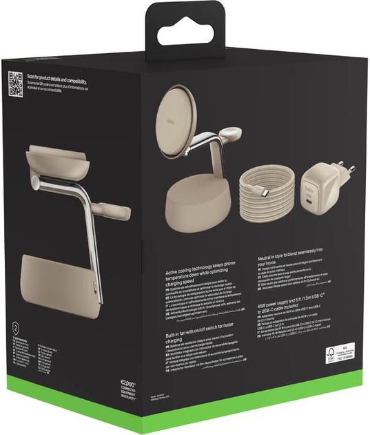 Магнітний зарядний пристрій Belkin UltraCharge Pro 3-in-1 Magnetic 25W Sand (WIZ040KQSD) - Фото 5 Магнітний зарядний пристрій Belkin UltraCharge Pro 3-in-1 Magnetic 25W Sand (WIZ040KQSD) - зображення 5