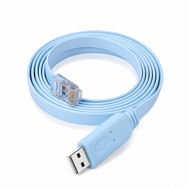 Кабель консольний для маршрутизатора Cisco; 1м; USB RS232 (RJ45), CH340 45648 - Фото 1 Кабель консольний для маршрутизатора Cisco; 1м; USB RS232 (RJ45), CH340 45648 - изображение 1