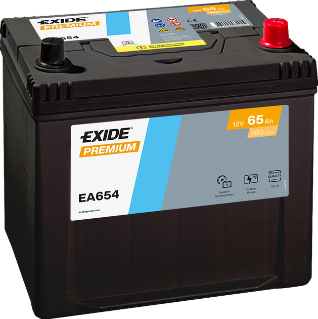 Автомобильный аккумулятор EXIDE Premium Asia EA654 65Аh 580Ah R+ EA654 - изображение 5