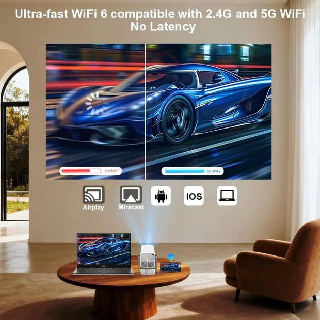 Проектор домашний кинотеатр Thundeal TD80Pro Android 750ANSI 1920x1080DPI динамик 8W BT/WF белый - изображение 9