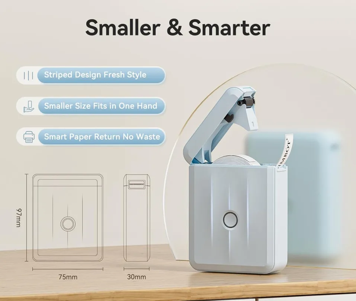 Термопринтер для друку етикеток NIIMBOT D110_M Bluetooth Blue - Фото 6 Термопринтер для друку етикеток NIIMBOT D110_M Bluetooth Blue - зображення 6