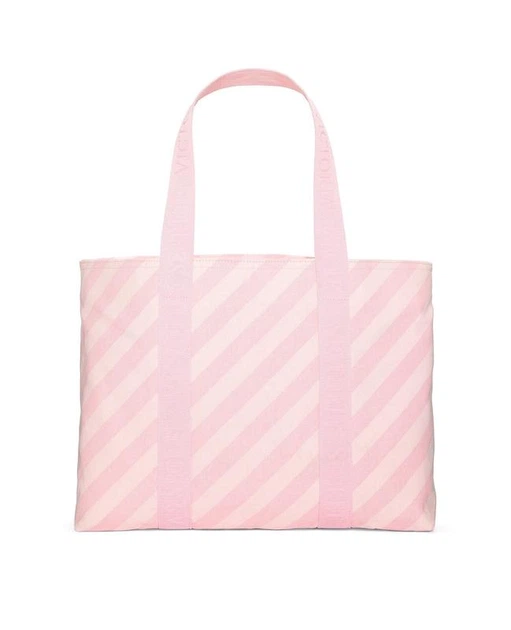 Полосатая сумка-шопер Victoria's Secret Canvas Tote Bag Pink Stripes розового цвета арт. 30963 - изображение 2