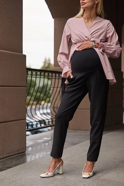 Штани для вагітних із костюмної тканини Chester XS (40) Lullababe LB10CS136 чорний - зображення 5