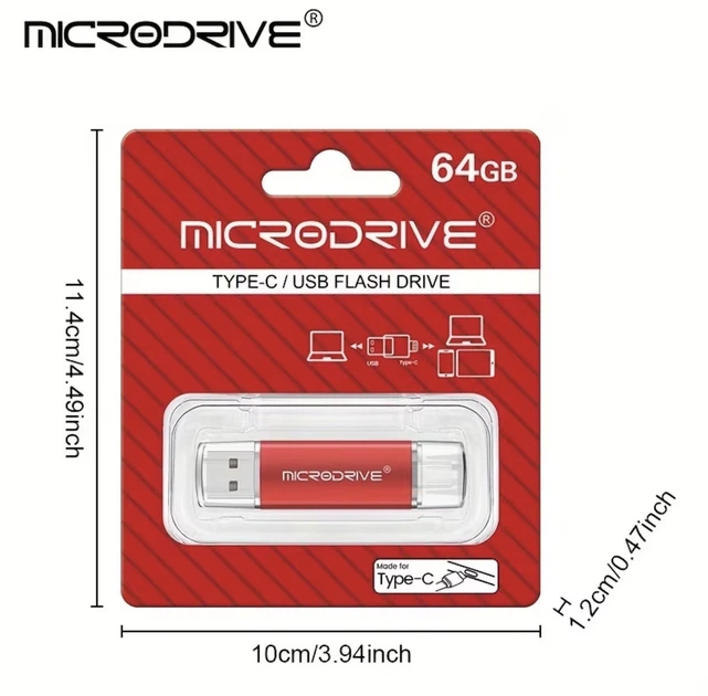Флешка USB 64 Gb Microdrive 2 в 1 Type-C USB OTG для телефону та комп'ютера Флешка 64 Гб Мікродрайв золота - зображення 2