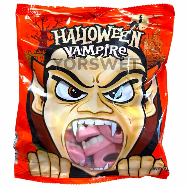 Жувальні цукерки Sumi Зуби Дракули зі смаком полуниці Halloween Vampire 200 г (0223) - Фото 1 Жувальні цукерки Sumi Зуби Дракули зі смаком полуниці Halloween Vampire 200 г (0223) - изображение 1