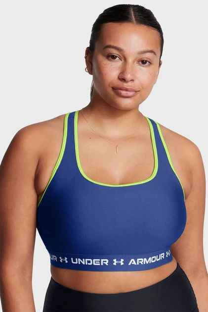 Жіночий синій топ UA Crossback Mid Bra Under Armour XS 1361034-432 - зображення 2