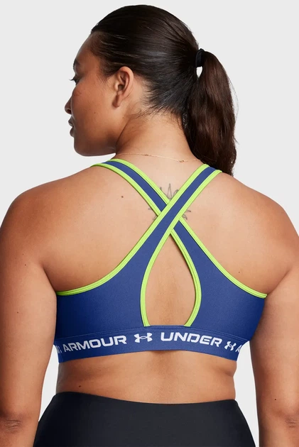 Жіночий синій топ UA Crossback Mid Bra Under Armour XS 1361034-432 - зображення 4