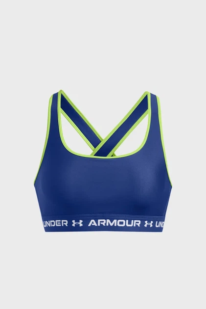 Жіночий синій топ UA Crossback Mid Bra Under Armour XS 1361034-432 - зображення 5