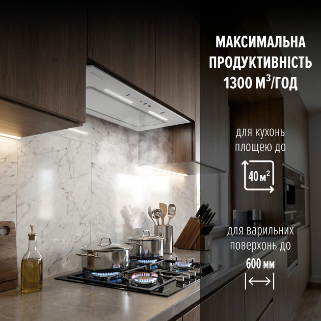 Витяжка повновбудована PERFELLI NUOVA 6QWR BIANCO SILENZIO - зображення 12