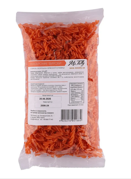 Макароны без глютена спиральки из красной чечевицы Ms. Tally 300 г - изображение 2