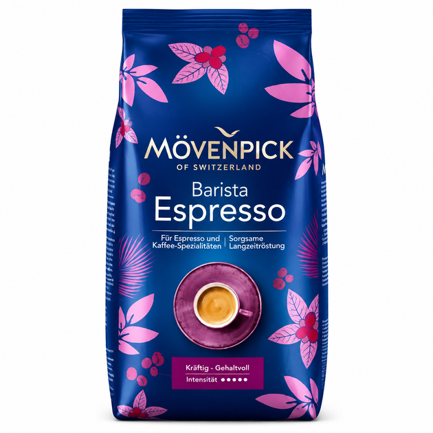 Кава в зернах Movenpick Espresso 1 кг - Фото 1 Кава в зернах Movenpick Espresso 1 кг - зображення 1