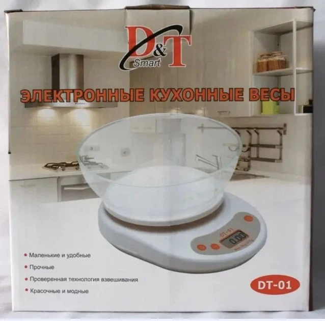 Весы кухонные DT-01 с чашей до 5 кг Белый - Фото 4 Весы кухонные DT-01 с чашей до 5 кг Белый - изображение 4