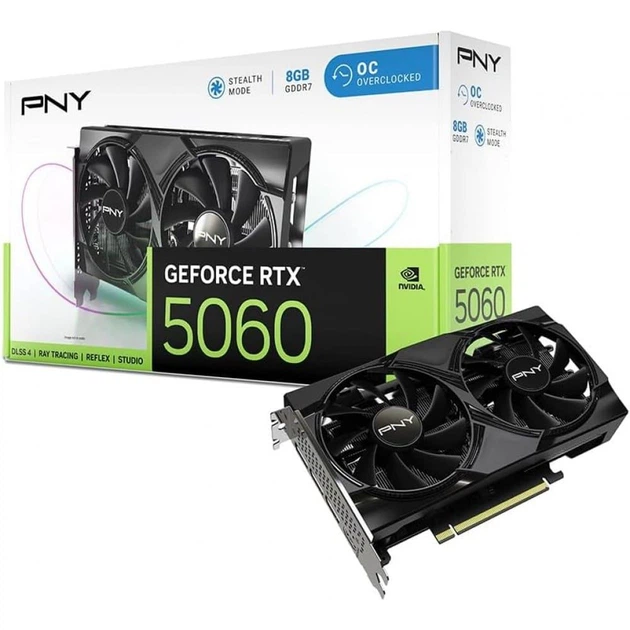 Видеокарта PNY RTX 5060 8Gb VERTO Dual Fan OC (VCG50608DFXPB1-O) (GDDR7, 128 bit, PCI-E v5.0 x16) - Фото 10 Видеокарта PNY RTX 5060 8Gb VERTO Dual Fan OC (VCG50608DFXPB1-O) (GDDR7, 128 bit, PCI-E v5.0 x16) - изображение 10
