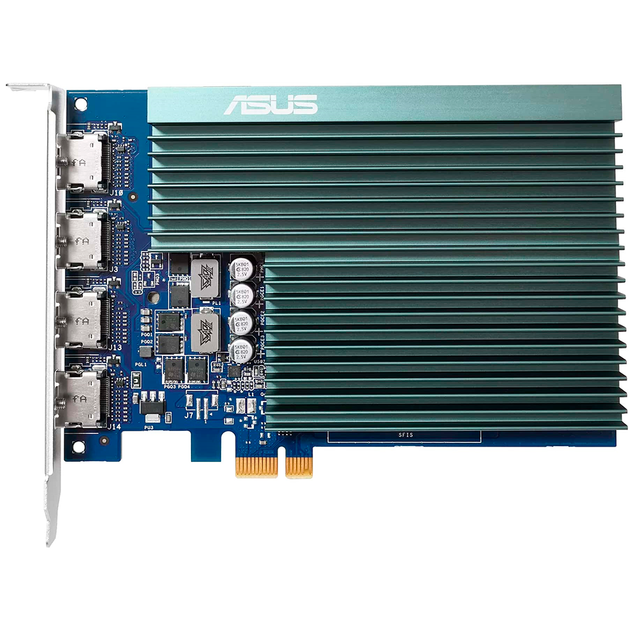 Видеокарта Asus NVIDIA GeForce GT 730 Silent 4 HDMI 2GB GDDR5 5010 MHz 927 MHz Blue (90YV0H20-M0NA00) - изображение 2