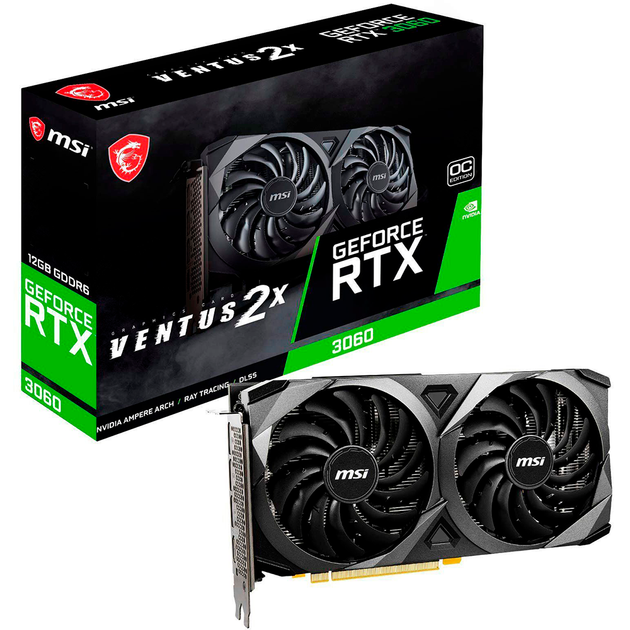 Відеокарта MSI NVIDIA GeForce RTX 3060 VENTUS 2X OC 12GB GDDR6 15000 MHz 1807 MHz Grey (90YV0LZ0-M0NA00) - зображення 8