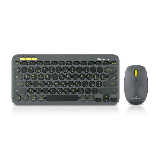 Комплект REAL-EL KIT-635W Wireless/Bluetooth Black (EL123100057) - Фото 1 Комплект REAL-EL KIT-635W Wireless/Bluetooth Black (EL123100057) - зображення 1