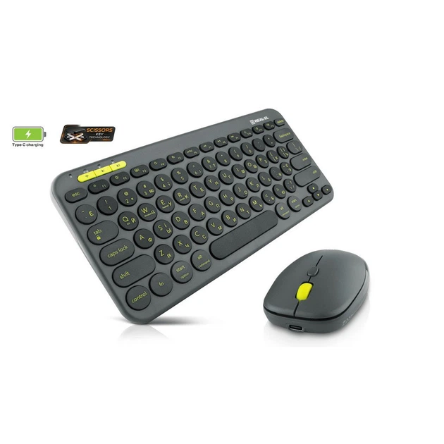 Комплект REAL-EL KIT-635W Wireless/Bluetooth Black (EL123100057) - Фото 2 Комплект REAL-EL KIT-635W Wireless/Bluetooth Black (EL123100057) - зображення 2