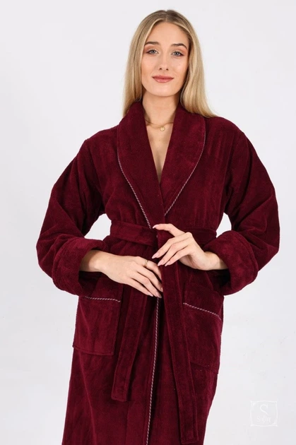 Халат женский nusa хлопок/бамбук модель 6895 bordo, xxxl - изображение 3