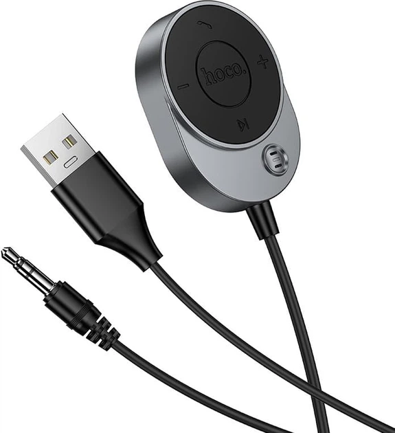 Bluetooth аудио ресивер HOCO E150 BC56 BT5.4 USB - 3.5mm Male 1.5m Grey (46126) - изображение 4