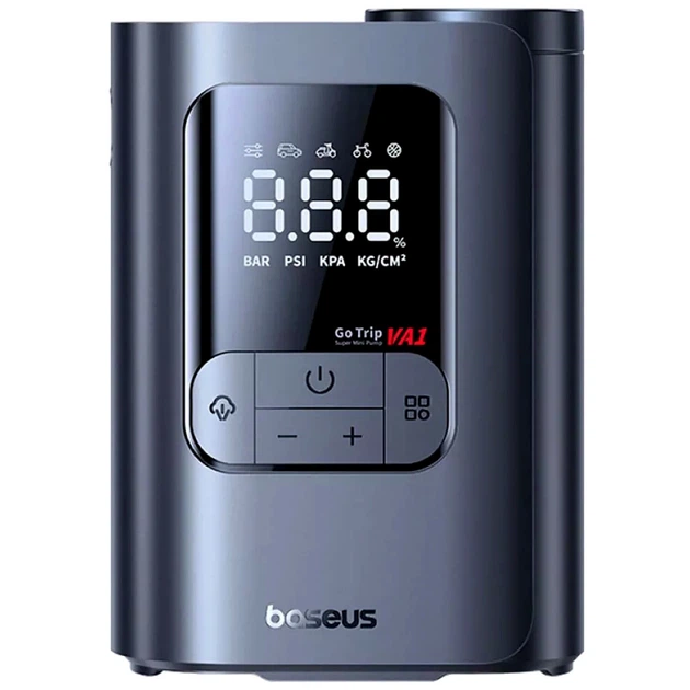 Автомобильный насос Baseus GoTrip VA1 Super Mini 80W 5000mAh 10.3 бар Черный (C0119501) - Фото 3 Автомобильный насос Baseus GoTrip VA1 Super Mini 80W 5000mAh 10.3 бар Черный (C0119501) - изображение 3