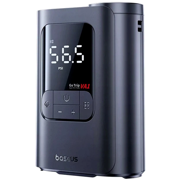 Автомобильный насос Baseus GoTrip VA1 Super Mini 80W 5000mAh 10.3 бар Черный (C0119501) - Фото 4 Автомобильный насос Baseus GoTrip VA1 Super Mini 80W 5000mAh 10.3 бар Черный (C0119501) - изображение 4