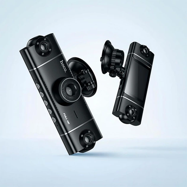 Відеореєстратор HOCO DV17 360° driving recorder (4-lens) 1080p Wi-Fi Black - изображение 6