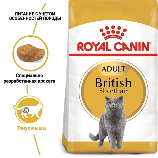 Сухий корм Royal Canin BRITISH SHORTHAIR ADULT для дорослих кішок Британської породи 2 кг - Фото 2 Сухий корм Royal Canin BRITISH SHORTHAIR ADULT для дорослих кішок Британської породи 2 кг - зображення 2