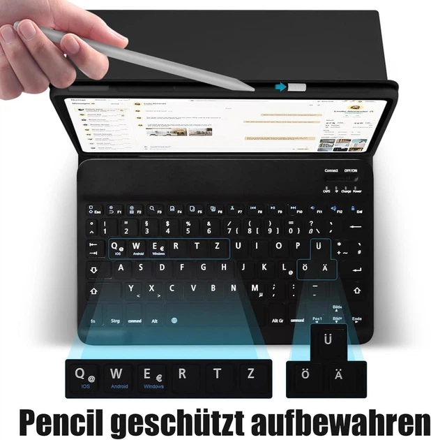 Чехол-клавиатура Bluetooth для Lenovo Tab P11 2nd Gen 11.5", QWERTZ, 200 мАч, черный - изображение 2