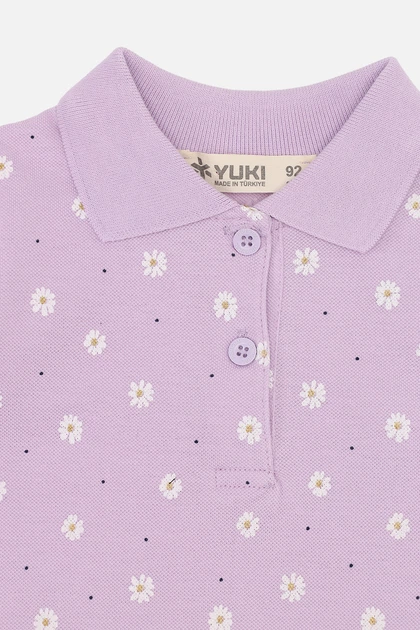 Футболка-поло з коротким рукавом для дівчинки YUKI бузковий 98 ЦБ-00247469 - Фото 2 Футболка-поло з коротким рукавом для дівчинки YUKI бузковий 98 ЦБ-00247469 - зображення 2