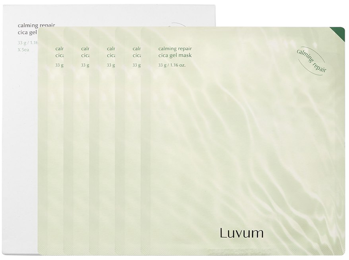Zestaw maseczek do twarzy Luvum Calming Repair Cica 5x33 g (8809736650044) - Zdjęcie 1 Zestaw maseczek do twarzy Luvum Calming Repair Cica 5x33 g (8809736650044) - obraz 1