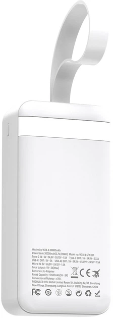 Powerbank Wozinsky Herc 30 30000 mAh 30W White (5907769388118) - Zdjęcie 4 Powerbank Wozinsky Herc 30 30000 mAh 30W White (5907769388118) - obraz 4