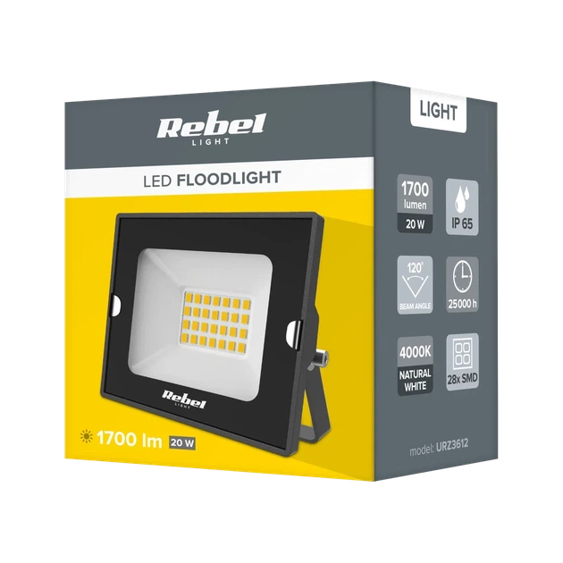 Рефлектор LED прожектор REBEL 20W 4000K 230V (URZ3612) - изображение 3