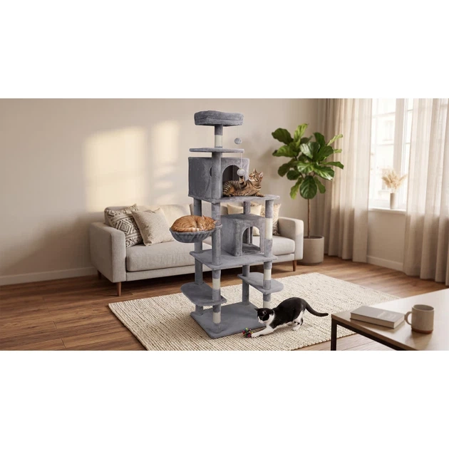Кігтеточка для котів Rebel 60x49x173 см Gray (5901890130455) - зображення 7