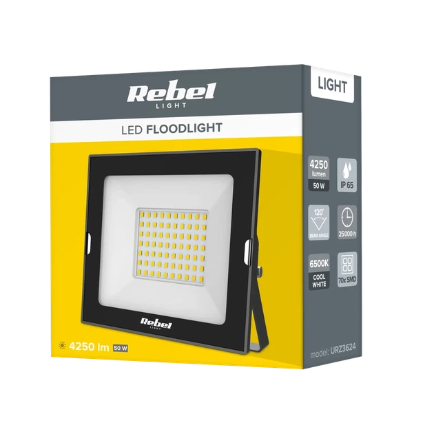 Прожектор LED Rebel 50W 6500K 230V (URZ3624) - Фото 3 Прожектор LED Rebel 50W 6500K 230V (URZ3624) - изображение 3