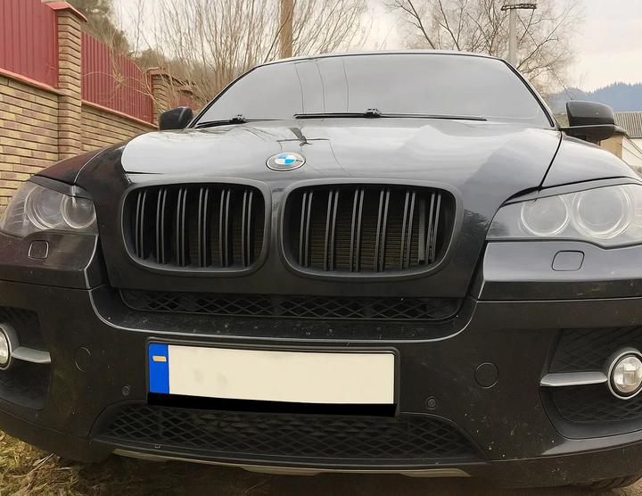 Ноздрі решітка радіатора M-Look чорна матова для BMW X6 E-71 2008-2014 рр. - зображення 2