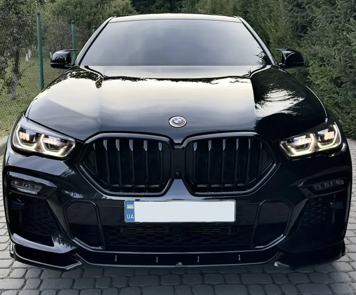 Ніздрі решітка радіатора 1 Bar чорний глянцевий для BMW X6 G06 2019–2027 рр - зображення 2