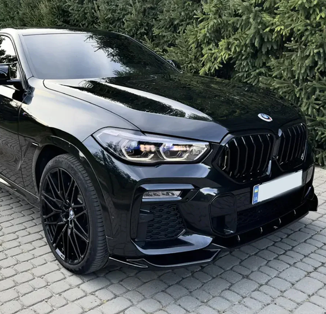 Ніздрі решітка радіатора 1 Bar чорний глянцевий для BMW X6 G06 2019–2027 рр - зображення 4