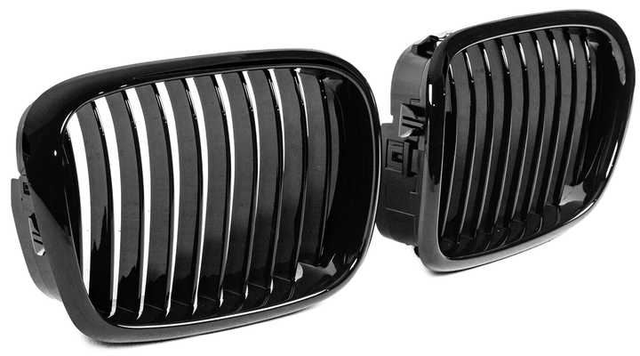 Ноздрі решітка радіатора 1-Bar чорна глянсова для BMW 5 серія E39 2000-2003 рр. - зображення 4
