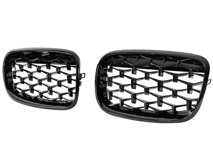 Ноздри решетка радиатора Diamond Black черная глянцевая для BMW X5 E-70 2007-2013 гг - изображение 5