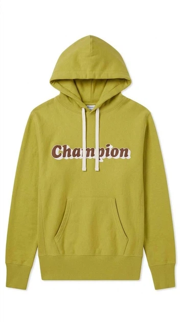 Худи мужское с логотипом Champion M Горчичное - Фото 1 Худи мужское с логотипом Champion M Горчичное - изображение 1