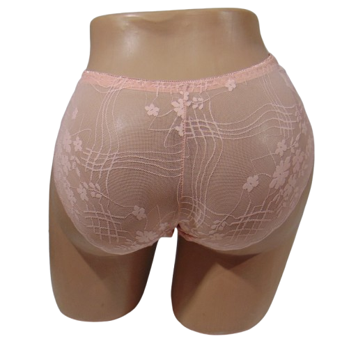 Утягивающие кружевные трусики 3XL персиковые Biweier 1251 - изображение 2