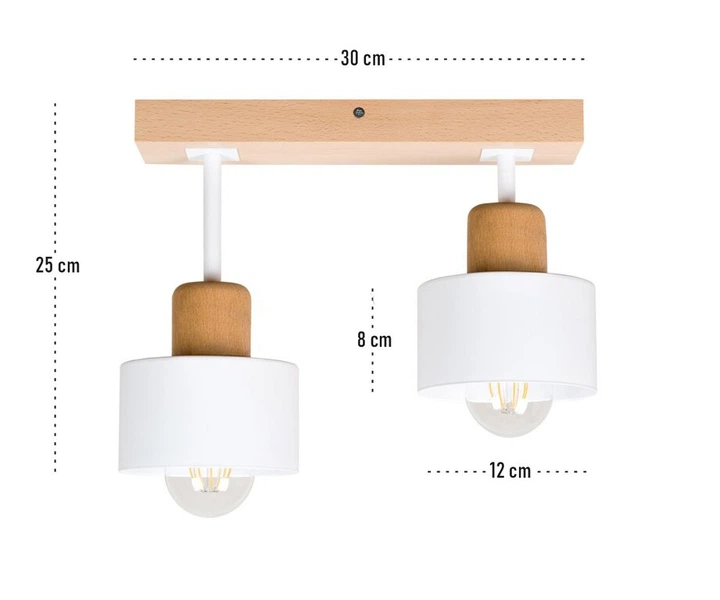 Стельовий світильник WoodLume 2 Line White - изображение 2