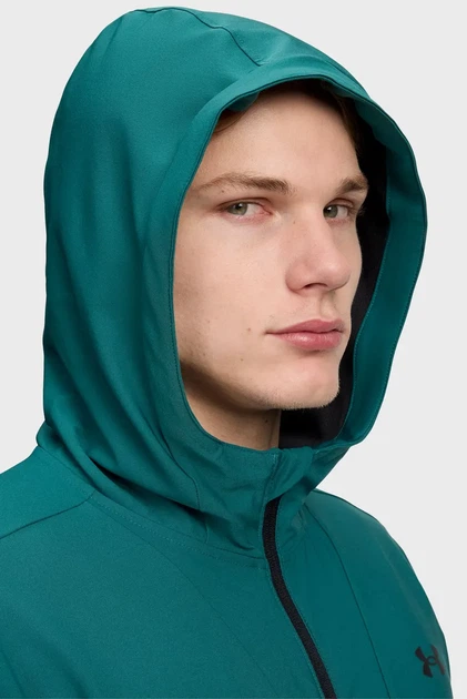 Чоловіча зелена кофта UA Unstoppable Woven Jacket-GRN Under Armour XL 6014621-338 - Фото 3 Чоловіча зелена кофта UA Unstoppable Woven Jacket-GRN Under Armour XL 6014621-338 - зображення 3