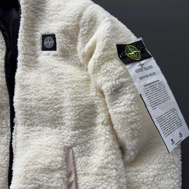Двосторонняя зимняя куртка Stone Island черная с белым 2XL 4487 - Фото 7 Двосторонняя зимняя куртка Stone Island черная с белым 2XL 4487 - изображение 7