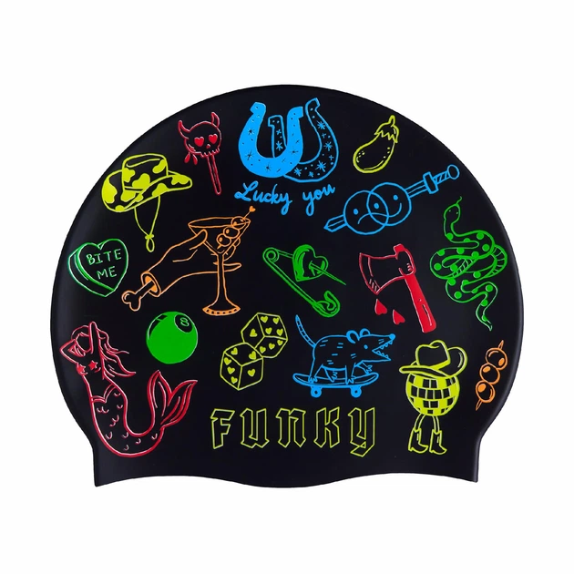 Шапочка для плавання Funky Silicone Swimming Cap - Doodles (FYG017N7247500) - Фото 1 Шапочка для плавання Funky Silicone Swimming Cap - Doodles (FYG017N7247500) - изображение 1