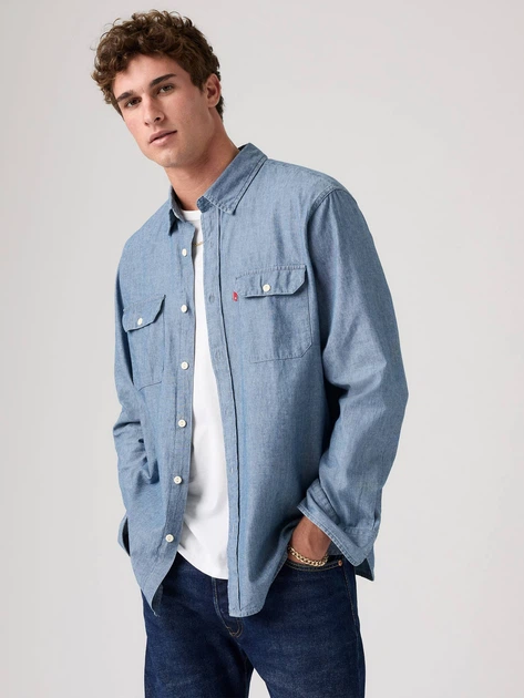 Рубашка джинсовая мужская Levi`s 596445825 2XL Синяя (1162958760) - Фото 3 Рубашка джинсовая мужская Levi`s 596445825 2XL Синяя (1162958760) - изображение 3