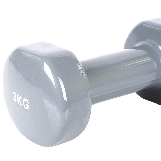 Вінілові гантелі Profit DK 4102 2 x 3 кг Сірі (5902860634508) - зображення 3
