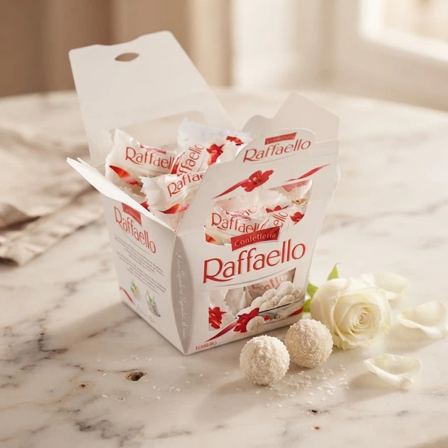 Цукерки Raffaello Ferrero 150 г кокосові з горіховим смаком солодощі десерт італійські - Фото 5 Цукерки Raffaello Ferrero 150 г кокосові з горіховим смаком солодощі десерт італійські - зображення 5