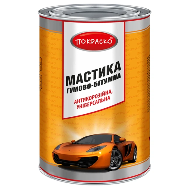 Мастика гумово-бітумна універсальна антикорозійна Покраско банка 4,3 кг - Фото 1 Мастика гумово-бітумна універсальна антикорозійна Покраско банка 4,3 кг - зображення 1