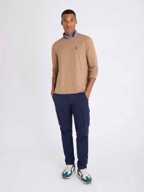 Лонгслив мужской U.S. Polo Assn 114008-0400A(Coffee Heather) L Коричневый (786662755297) - изображение 3